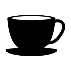 Silhouette of a tea cup and saucer creating a simple illustration