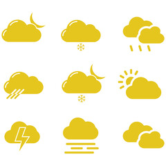 clouds icons shape , design and style in different forms