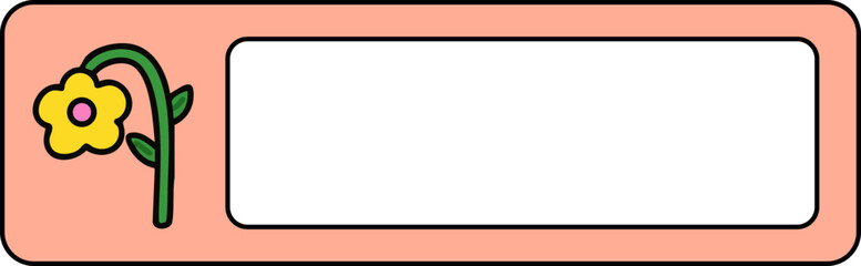 유치원 꽃 라인드로잉 이름표(kindergarten flower line drawing name tag)