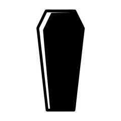 Simple illustration of a black coffin on a plain white background art