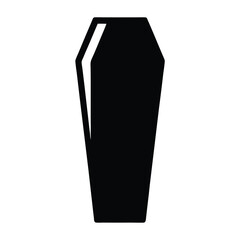 Isolated black coffin on a white background representing death and mourning