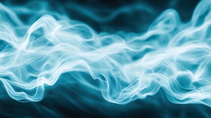 Obraz premium Abstract Blue Smoke: A captivating abstract image of blue smoke swirling and dancing against a dark background, reminiscent of an ethereal dreamscape or the wispy trails of imagination.