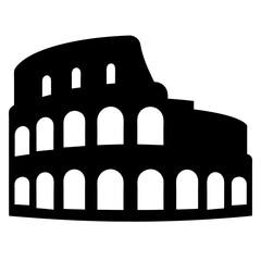 Naklejka premium Monochrome illustration of the Colosseum in Rome, evoking ancient architecture and history