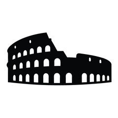 Naklejka premium Iconic Silhouette of the Colosseum in Rome Italy World Landmark