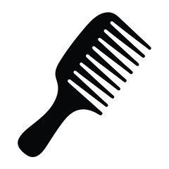Simple Black and White Image of a Hair Comb with Wide Teeth