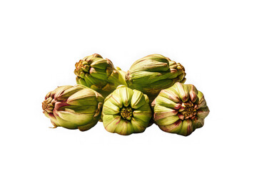 Naklejka premium Fresh green artichokes on black background