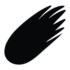 Abstract black shape with extending segments on white background visual simplicity