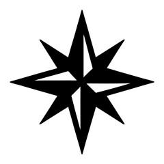 Obraz premium Eight pointed star in black and white radiating elegance and direction