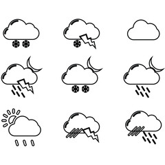 clouds icons shape , design and style in different forms