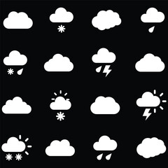 clouds icons shape , design and style in different forms