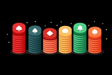 Poker cross chain chip exchange animation sequence looped GIF style frame flat colors