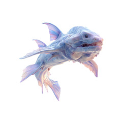 Ethereal Deep-Sea Creature A 3D Render of a Bioluminescent Fish
