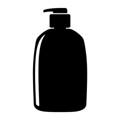 Elegant Black and White Illustration of a Soap or Lotion Dispenser Bottle