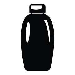 Silhouette of a Plastic Bottle Container with Smooth Curves and Rectangular Cap