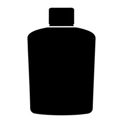 Silhouette of a bottle with cap for liquid or lotion product
