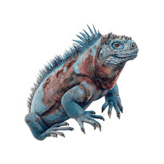 Obraz premium Vibrant Blue Iguana, Exotic Reptile Portrait