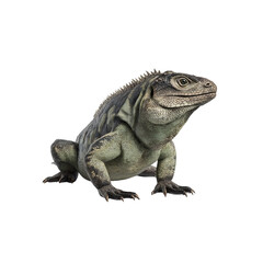 Obraz premium Fiji Banded Iguana (Brachylophus fasciatus) - Profile View on transparent background