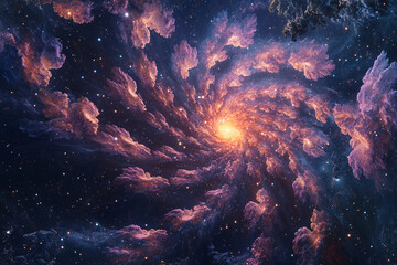 Obraz premium Vibrant cosmic explosion resembling a floral design captured in the vast universe