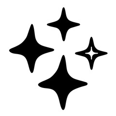 A group of four black stars suggesting sparkle or cleanliness concept