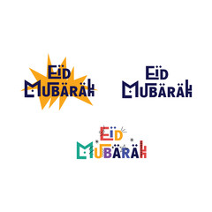 Eid Mubarak Vector Colorful illustration Set