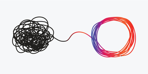 Icon psychotherapy, hand drawn doodle concept help of psychologist, business consulting. Vector illustration