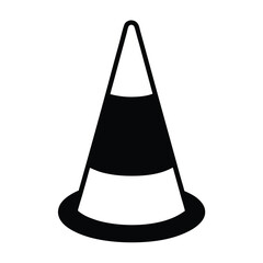 Fototapeta premium Striking minimalist design of a black and white striped traffic cone