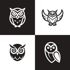 Owl  vector logo design collection set ai generated