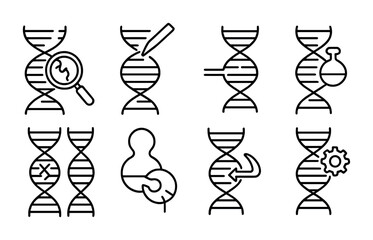 Science and research outline icons set &ndash; linear, biology, laboratory symbols