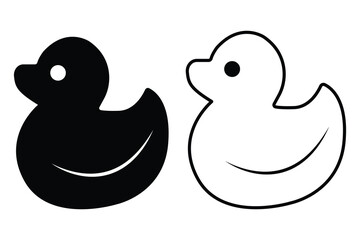 Duck, rubber, toy icon. Rubber duck icon vector silhouette. Bath toy duck icons. Duck for web app and phone app, vector illustration.