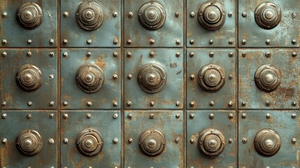 Repeating vent panels in a steel wall pattern for mechanical or industrial style