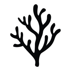 Obraz premium Abstract silhouette of a coral branch against a white background artistic design