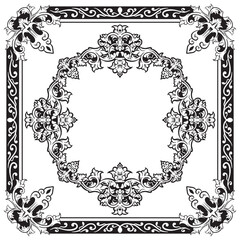 Clean Geometric Ornamental Border Outlines for Layouts