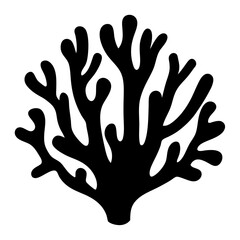 Obraz premium Simple vector illustration of a black coral shape on a white background