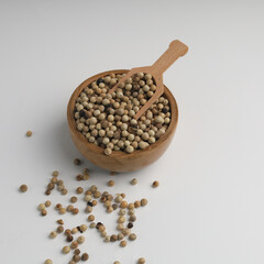 Pepper seeds on white background