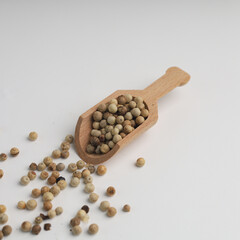 Pepper seeds on white background