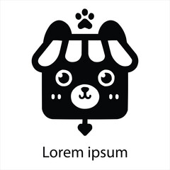 Fototapeta premium Cute pet shop logo vector icon illustration