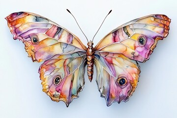 Watercolor butterfly with wings dissolving into air captures vibrant colors in motion