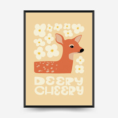 Abstract Childrens Room posters template. Modern trendy Kids minimal style. Hand drawn design for wallpaper, wall decor, print, postcard, cover, template, banner.