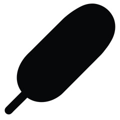 A simple black silhouette of a popsicle, ice cream treat on a stick