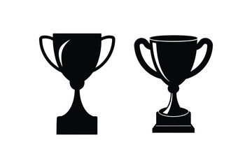 Trophy cup Silhouette Vector bundle  illustration, Winner trophy cup  silhouette