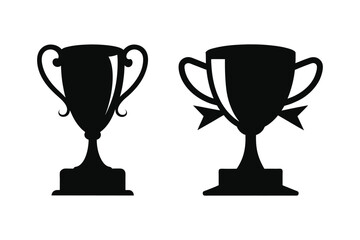 Trophy cup Silhouette Vector bundle  illustration, Winner trophy cup  silhouette
