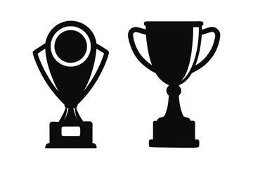 Trophy cup Silhouette Vector bundle  illustration, Winner trophy cup  silhouette