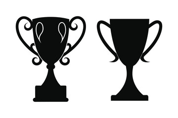 Trophy cup Silhouette Vector bundle  illustration, Winner trophy cup  silhouette