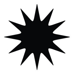 Black spiky starburst shape with sharp points and uneven radial symmetry
