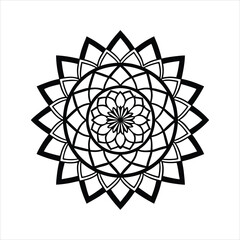 Christmas round ornamental lace snowflake vector illustration