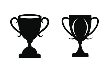 Trophy cup Silhouette Vector bundle  illustration, Winner trophy cup  silhouette