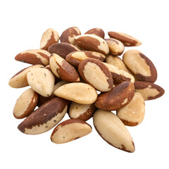 Obraz premium Pile of brazil nuts isolated on transparent background