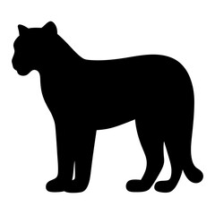 Silhouette of a Big Cat Standing in Profile, with Distinct Features