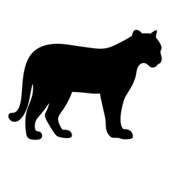 Silhouette of a Panther Standing Proudly and Confidently in a Bold Stance