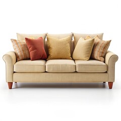 red sofa isolated on white